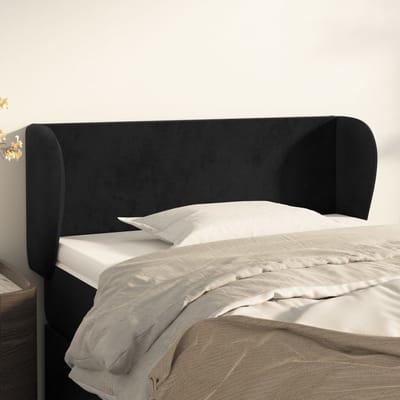 vidaXL - Hoofdbord - met - randen - 93x23x78/88 - cm - fluweel - zwart
