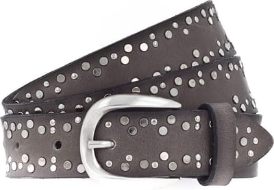 Vanzetti Leren Riem Denim Love 30mm Full Leather Belt W100 Taupe Bruine