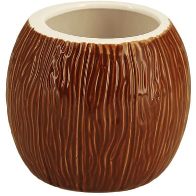 Kokosnootbeker Bar Tiki Beker Cocktailglas Hawaiiaans Wijnglas Feest Strand Drankbeker Tiki Mok Keramische Beker Champagneglazen brown