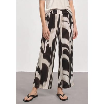 Broek met High Waist en Wide Leg pijpen in een Loose Fit pasvorm