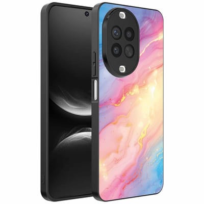 Geschikt voor Huawei Nova 14 Telefoonhoesje met Regenboog Glitter Marmer Opdruk - TPU Backcover Case Rainbow Glitter Marble Design - Smartphonica geschikt voor Huawei Nova 14