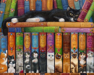1000 Stukken Puzzel Dierenwinkel met Katten en Boeken - Familie Activiteit