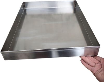 Opvangbak voor wasmachines, 304 RVS condensaatafvoerbak Rechthoekige lekbak Multisize AC/WaterHeater VloerZiepagina(60x10cm(24x4in))