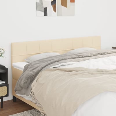 vidaXL - Hoofdborden - 160x5x78/88 - cm - stof - crèmekleurig