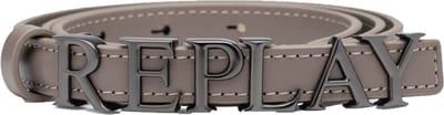 REPLAY Riem Logo Belt W90 Iron Taupe