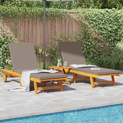 vidaXL - Ligstoel - 2 - st - Massief - Acacia - Hout - Bruin
