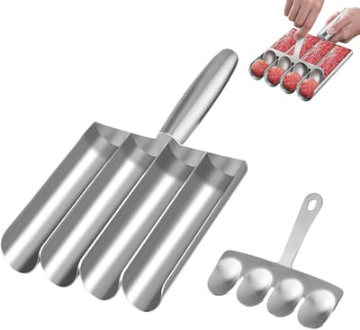 Solidchoice - RVS Vleesbal Maker met 4 Tubes voor Keuken