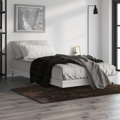 vidaXL - Bedframe - bewerkt - hout - grijs - sonoma - eikenkleurig - 90x200 - cm
