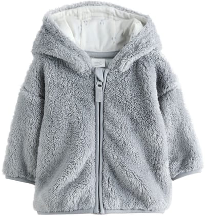 Next - Pasgeboren unisex - Fleece babyjack met rits - Grijs