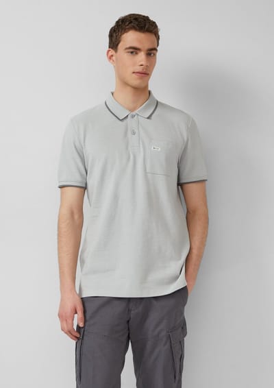 Katoenen piqué polo met logo en borstzak s.Oliver