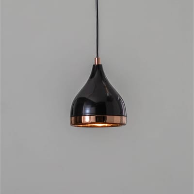 Opviq Hanglamp Yildo 7000 1-lamp Ø15cm zwart/koper