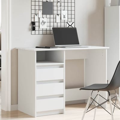 vidaXL - Bureau - 102x50x75 - cm - bewerkt - hout - wit