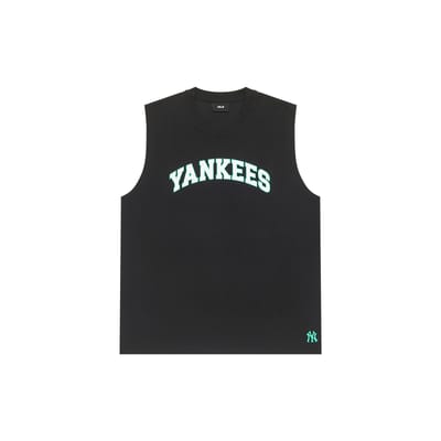 MLB New York Yankees SS24 Ronde Hals Letterprint Koel Lichtgewicht Ademend Mouwloos Vest Unisex Vesten Zwart 3ATKV0143-50BKS S black
