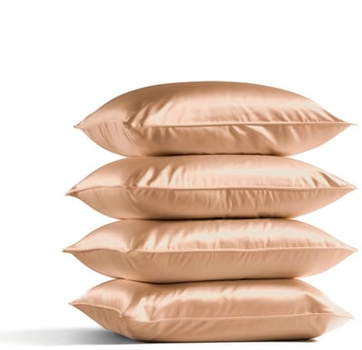 4x Zijden Kussensloop 50x60cm Goud Hotelsluiting 22 Momme - Kussensloop set - Luxe Silk Kussensloop 100% moerbei zijde - Zijde kussensloop - Silk Heaven - 50x60cm / Hotelsluiting