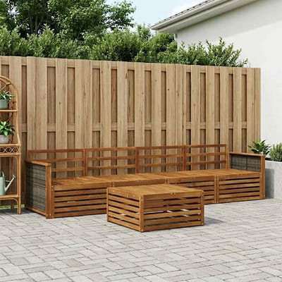 vidaXL - Buiten - bank - set - 5 - st - Naturel - Massief - Acacia - Hout