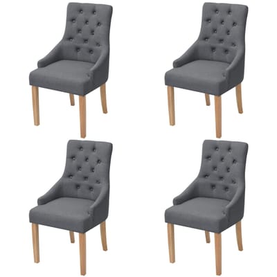 vidaXL - Eetkamerstoelen - 4 - st - stof - donkergrijs