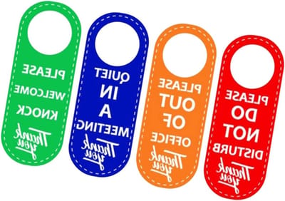 Dubbelzijdig Deurbordje - Privacy Hanger - Kantoor Privacy - Universele Opening - 22.5x8.5CM - Diverse Kleuren