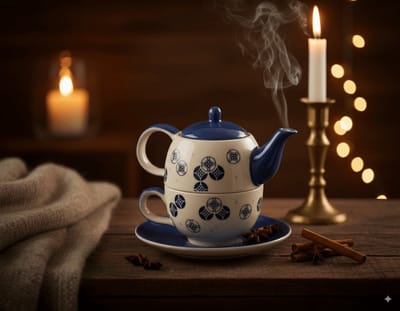 Tea for one set "Ahri"- Theeset - Theepot met kopje - Tea for one theepot - Keramiek - Handgeschilderd
