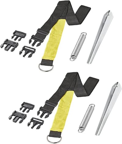 Spanset Luifel - Stormbanden Set - Voortent Bevestigen - Inclusief Grondankers - 2 x 3 Meter - Zwart