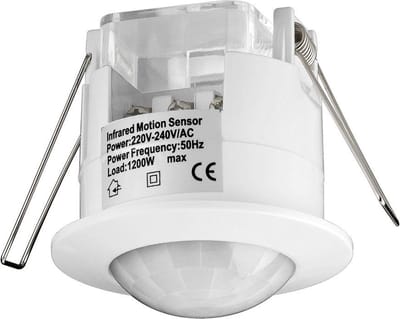 Bewegingsmelder - Inbouw - Relais - Ø61.5mm - 6 meter bereik - IP20 - 230 V - Wit - Allteq