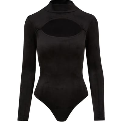Urban Classics - Velvet CutOut Turtleneck Bodysuit - XS - Zwart