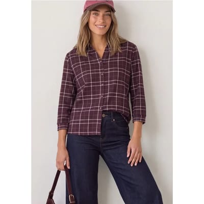 Shirt met 3/4-mouwen van jersey in blouse-stijl