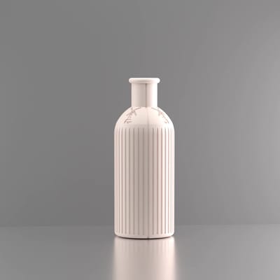 3d-gezellig Provence met molen - Vaas - Beige - Maat 25 cm - Kunststof - Modern - Bloemenvaas -100% gerecycled PLA (bioplastic)