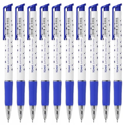 Toma Blauwe Automatische Pennen - 10 Stuks, Fijne Lijn 0,5mm