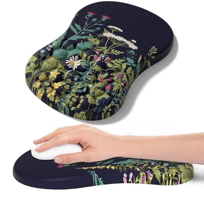 Unyqoos® Ergonomische muismat met traagschuim en antislip basis voor comfort en ondersteuning