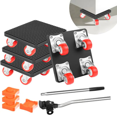 4 Delige Set Robuuste Meubelrollen met Een Draagvermogen Van 200KG, Robuuste Meubelglijders met 360° Draaibare Wielen Voor Zware Voorwerpen