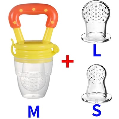 3 Sacs en Maille de Silicone Alimentateur de Fruits pour Bébé avec Anneau Facile à Tenir Cuillère d'Alimentation