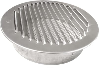 Ventilatierooster Aluminium - Afvoerrooster Buiten - Lucht Toevoeren Afvoeren - Met Vliegengaas - DN 160 mm - Zilver