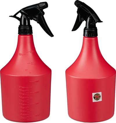 plantenspuit set van 2 - brandweer - 1 liter - maatstrepen in ml en onsen - hervulbaar - kunststof