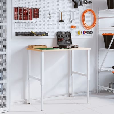 vidaXL - Werkbankframes - verstelbaar - 2 - st - 55x(69-95,5) - cm - metaal - grijs
