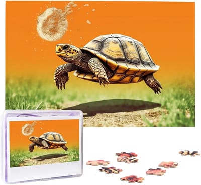 Houten Puzzel - Legpuzzel Volwassenen - Ontspannende Hobby - Gepersonaliseerd Ontwerp - 1000 Stukjes - Schildpad