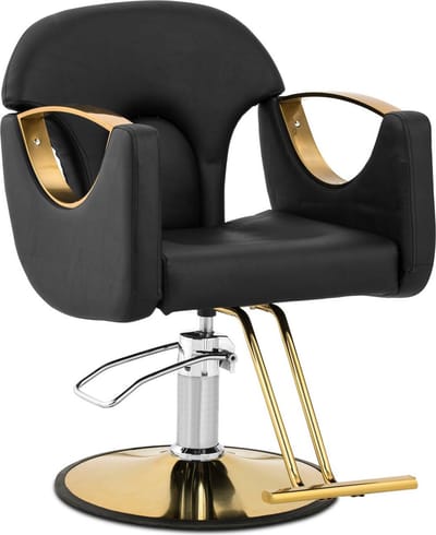 physa Kappersstoel met voetensteun - 53 - 64 cm - 180 kg - Zwart 10040891