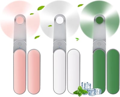 Handventilator - 3 Stuks Mini Draagbare USB Fan - Krachtige Persoonlijke Ventilator met 360° Rotatie - Opvouwbaar Zakformaat voor Reizen en Outdoor - Unisex - 3 Stuks