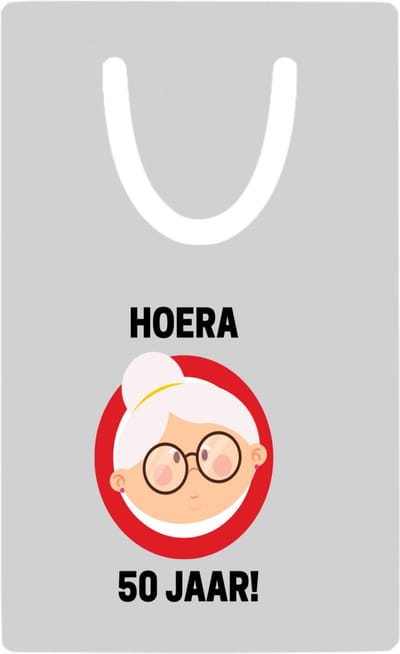 Hacebo® - hoera 50 jaar! vrouw metalen boekenlegger - 49+1 - mensen die 50 zijn geworden - 50 jaar Sarah cadeau - Jubileum vrouw - Verjaardags - Grappige tekst - Jarig - Verjaardag Bladwijzer boekenleggers - 7.6 cm x 5cm