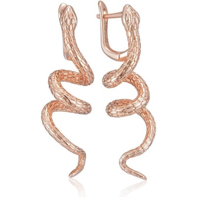 Mode Rose Goud Slang Drop Oorbellen Voor Vrouwen Uniek Zware Metalen Punk Rock Vintage Dier Sieraden Groothandel beige