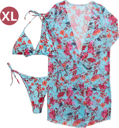Bovista Bikini Dames - Meisjes Bikini - Badpak - Push Up - Vrouwen Badkleding - Zwemmen - Sexy Set - Top & Broekje - Diep Hemelsblauw - Maat XL