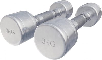 Gorilla Sports Dumbellset 6 kg - 2x3 kg - Halterset - Vaste dumbbells - Chroom