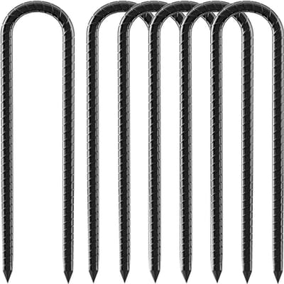 Grondanker 30 cm - Verzinkt Staal, U-vormige Palen voor Trampolines, Tenten en Tuin