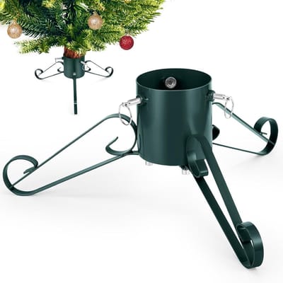 Robuuste metalen kerstboomstandaard van 53 cm, vervangende houder voor kunstbomen van 120 cm tot 250 cm met schroefbevestiging voor optimale stabiliteit en ondersteuning