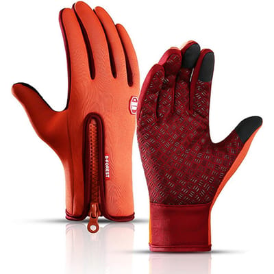 Gants de vélo à doigts longs pour hommes et femmes, gants de moto chauds d'hiver, gants de vélo de montagne, équipement de vélo XL orange