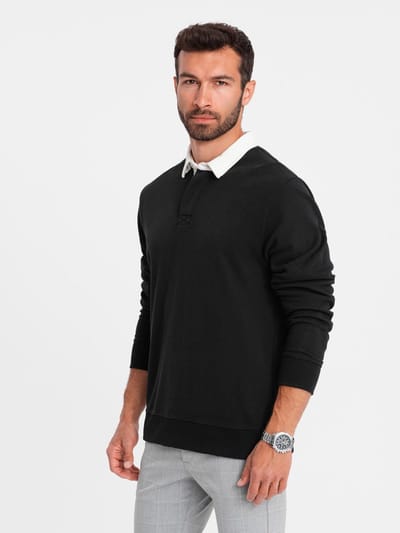 OMBRE Sweater - Katoen - Lange Mouw - Effen Zwart M