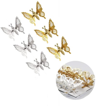 Dailygoods- Haarspeldjes 6 Stuks - 3D Bewegende Vlinder - Metalen Haarspeldjes - Goud/Zilver - Bruiloft/Feestdagen - Duurzaam Ontwerp - Haarklemmen