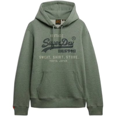 Superdry Trui Heritage Relaxed Hood M2014122a 9dn Thyme Green Marl Mannen Maat - XL
