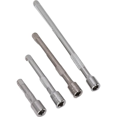 4-delige 1/4 inch Aandrijf Dop Verlengstang Set Lange Schacht 50mm 75mm 100mm 150mm Ratel Verbeterd gray