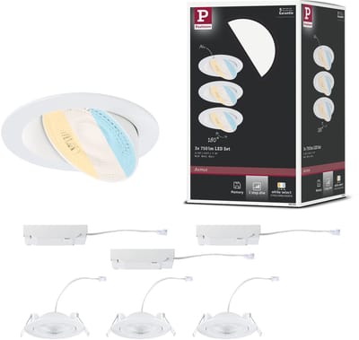 LED-inbouwlamp White Select Aumus Set van 3 rond 105 mm 90° 3x5W 3x700lm 230V dimbaar White Select Wit