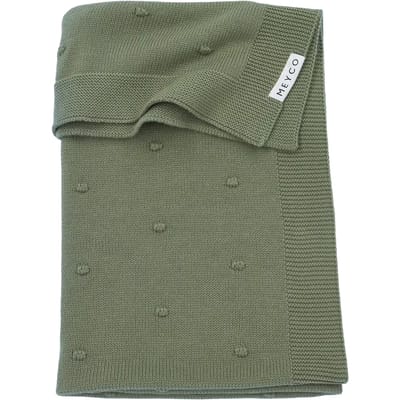 Meyco Baby Mini Knots wiegdeken - forest green - 75x100cm - 1.0 TOG